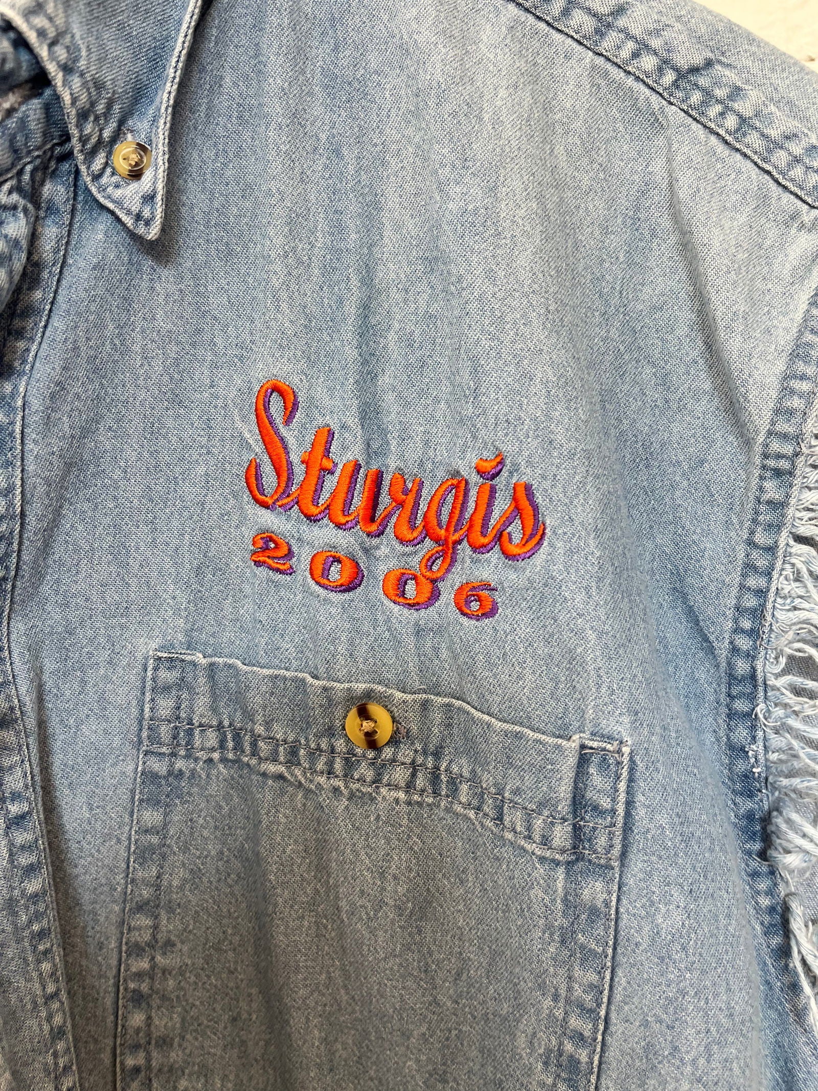 2006 Sturgis Bike Week Denim Cut Off Size- M - LFDW