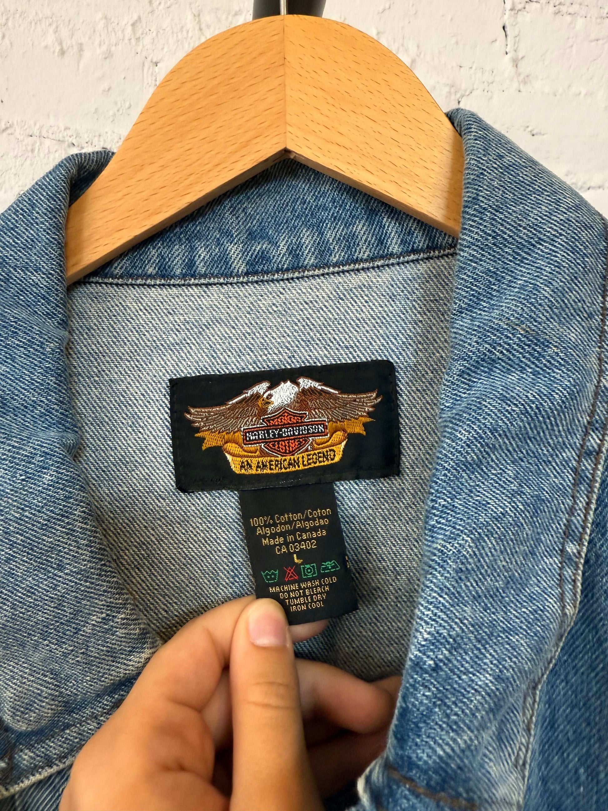 Y2K Harley Davidson Jean Jacket Size-L LFDW
