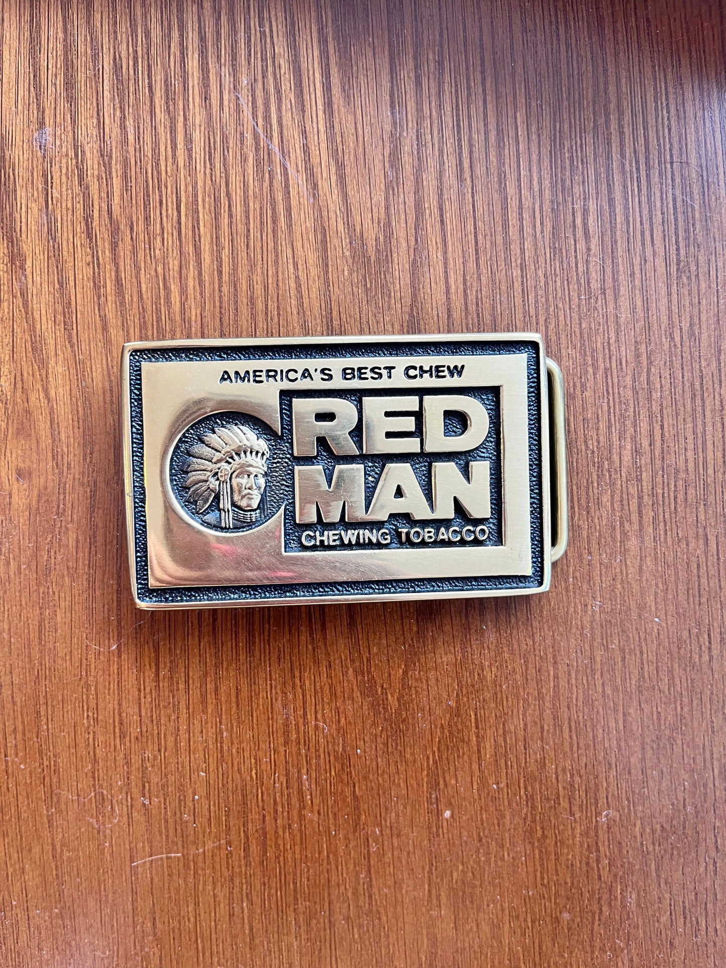 80s Red Man Chewing Tobacco Belt Buckle - LFDW
