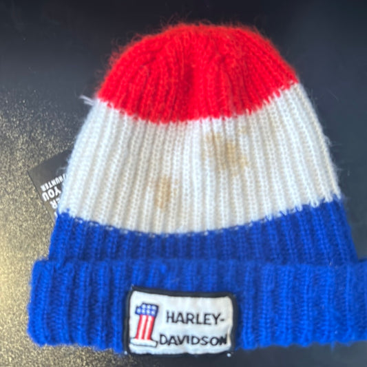 1970s Harley Red White and Blue Beanie