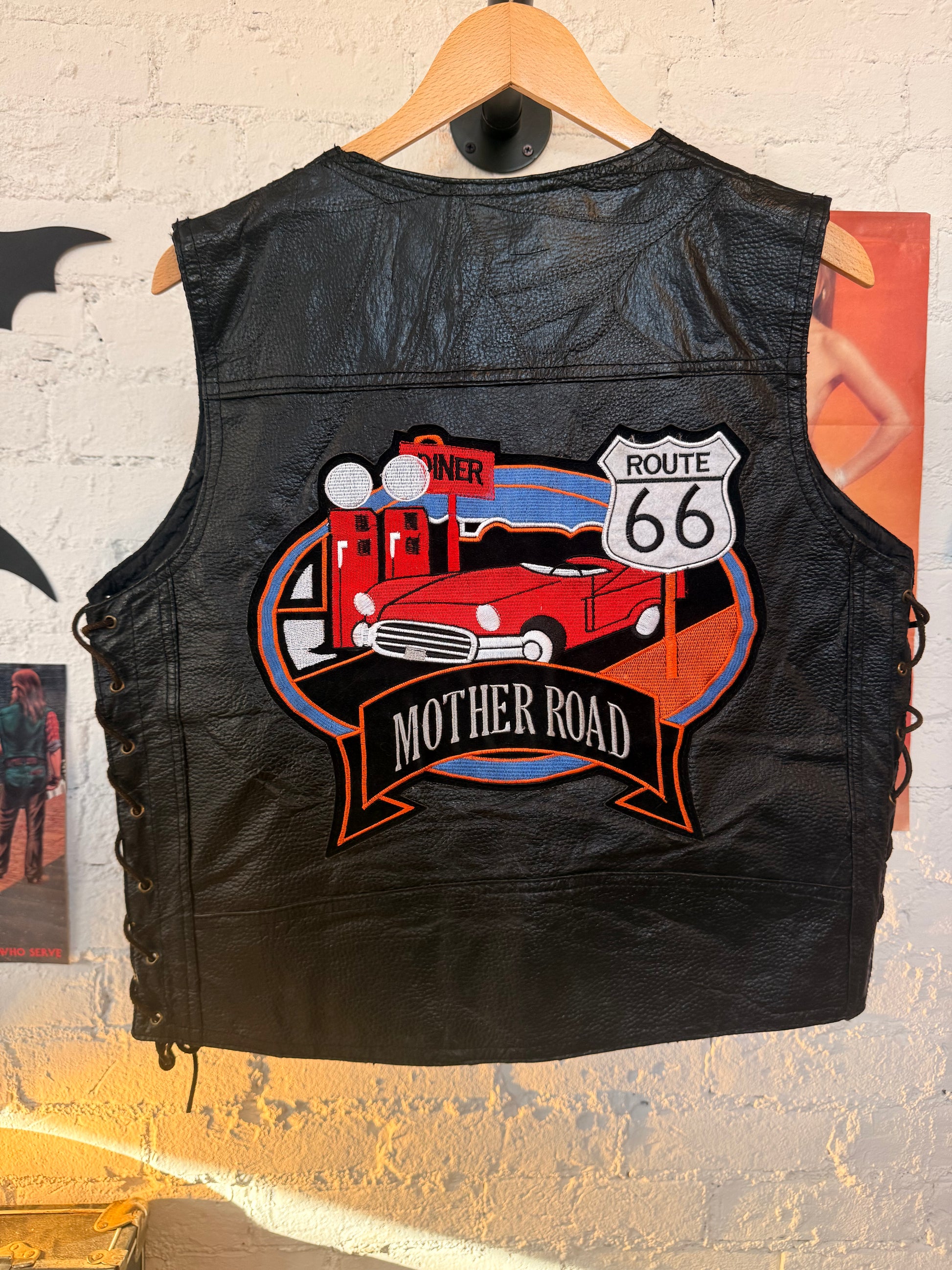 Y2K Route 66 Biker Vest Size-M LFDW