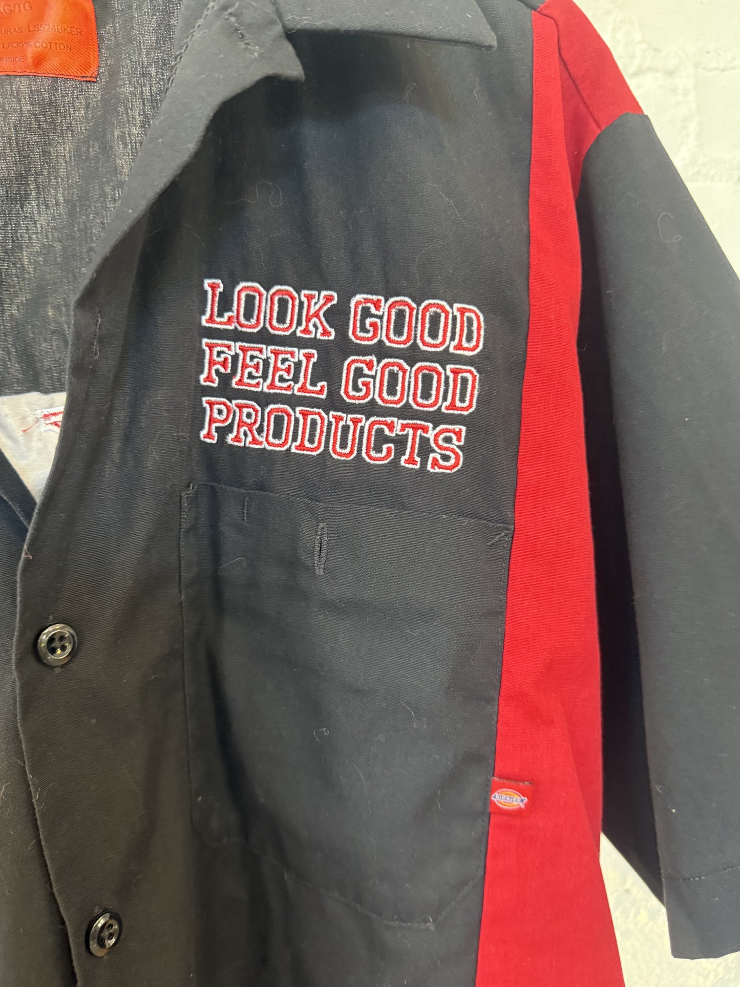80’s Dickies Look Good Feel Good Products Work Shirt Size- XL LFDW