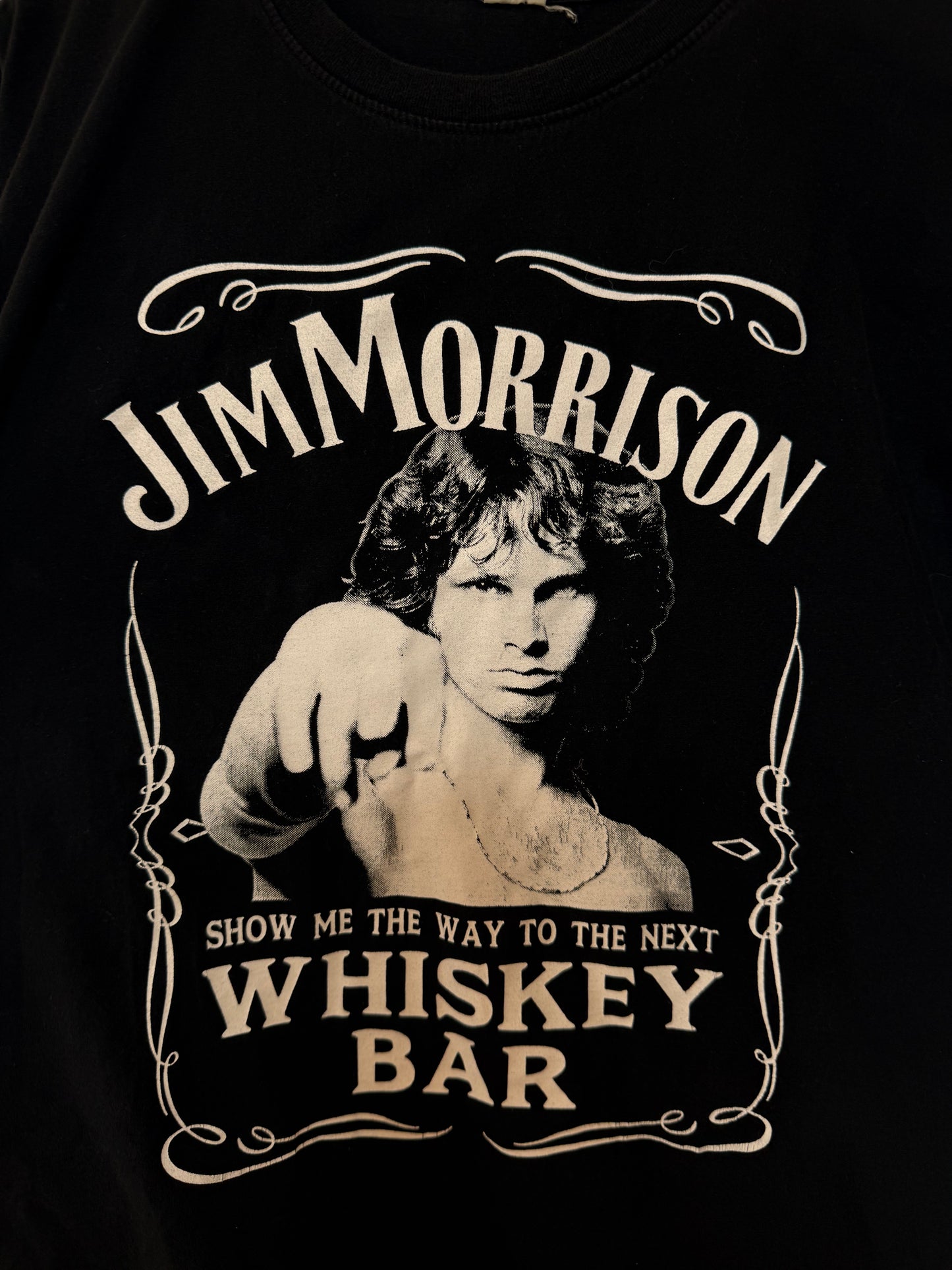 Y2K Jim Morrison Whiskey Bar Tee Size- L