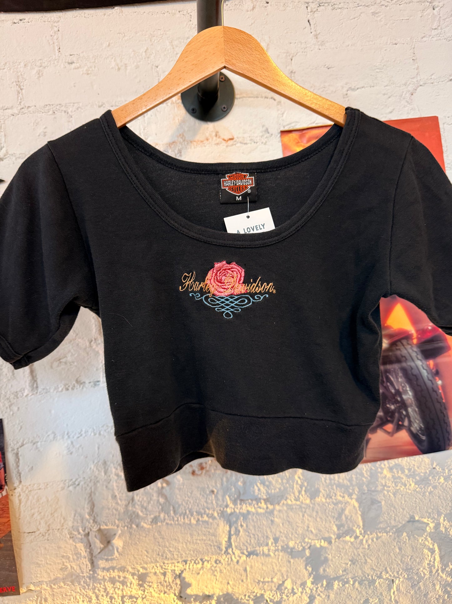 90s Harley Davidson Crop Tee Size- M