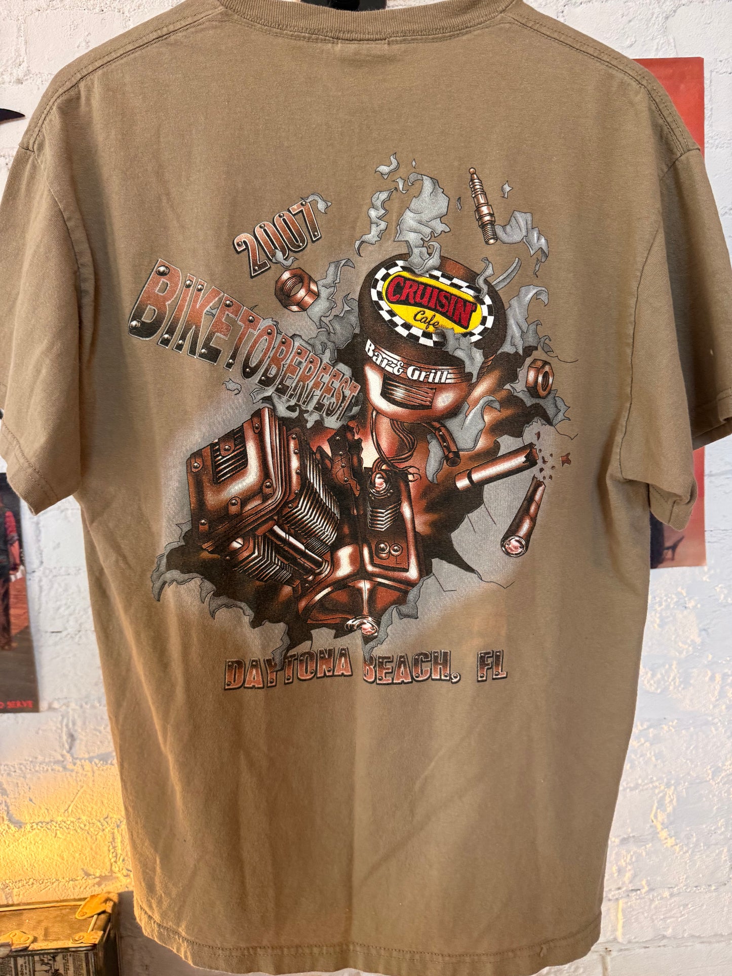 2007 Biketober Cruisin Cafe Tee Size- L