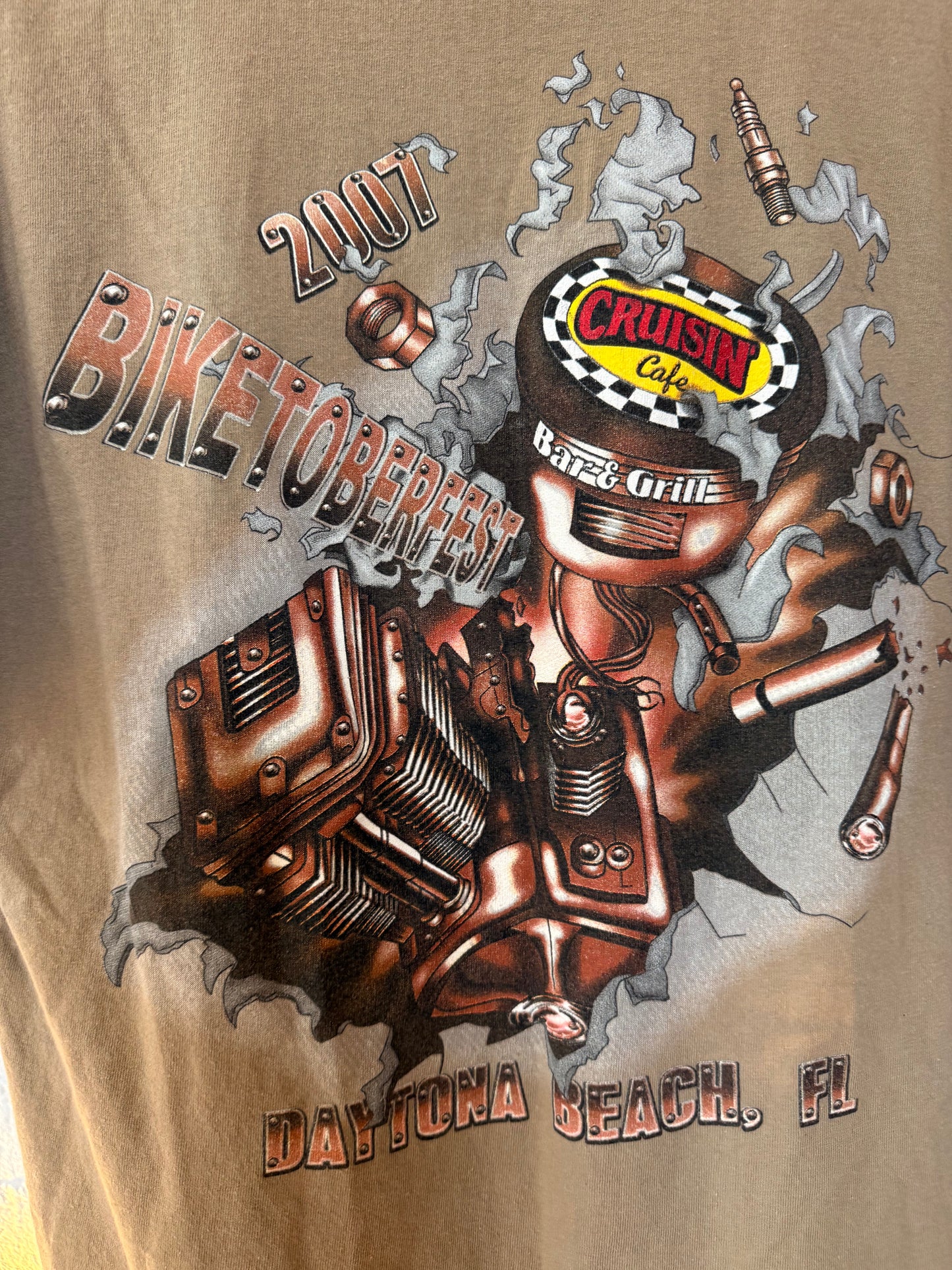 2007 Biketober Cruisin Cafe Tee Size- L