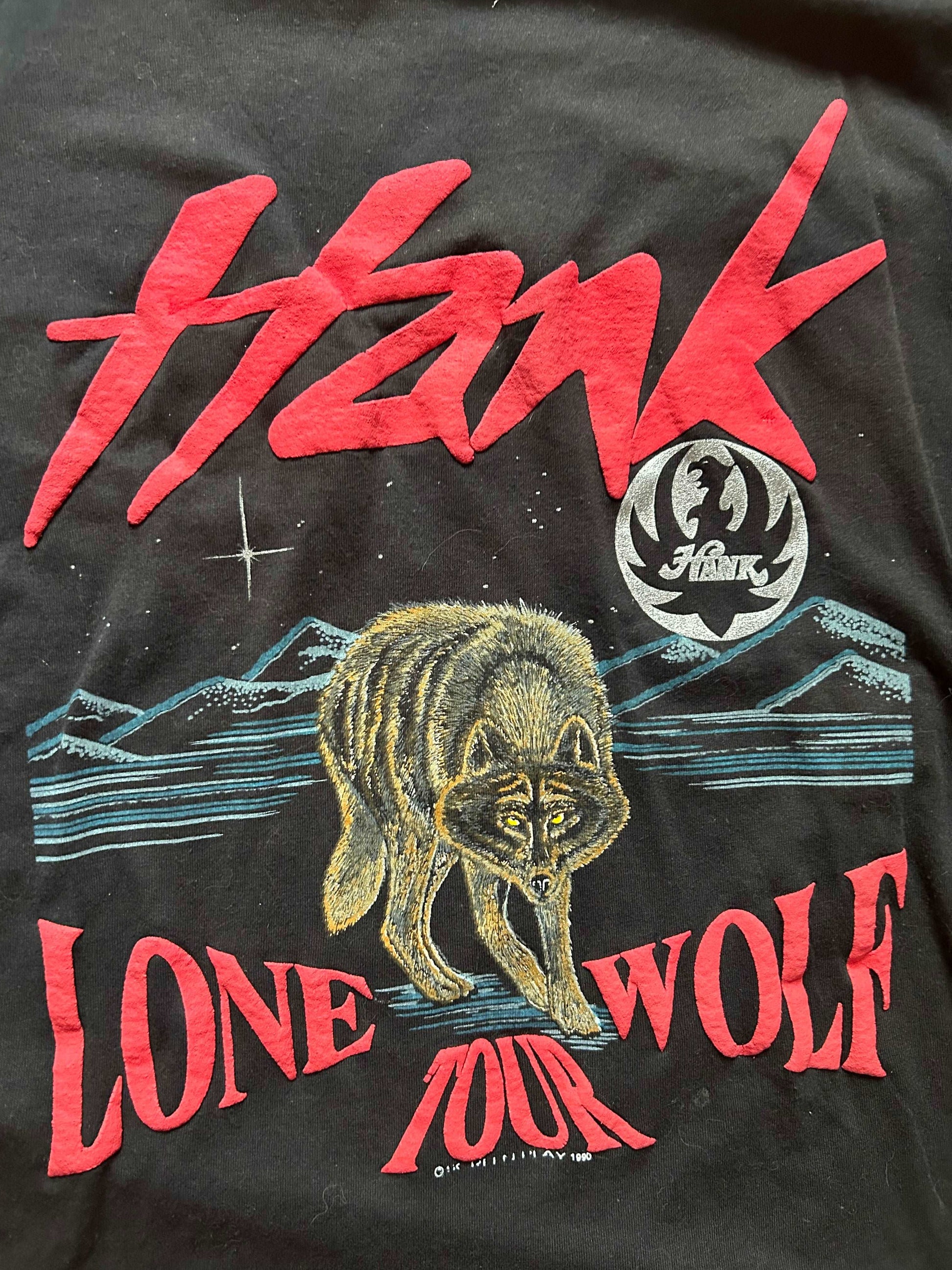 Deadstock 1990 Hank Jr alone Wolf Tour Tee Size - XL