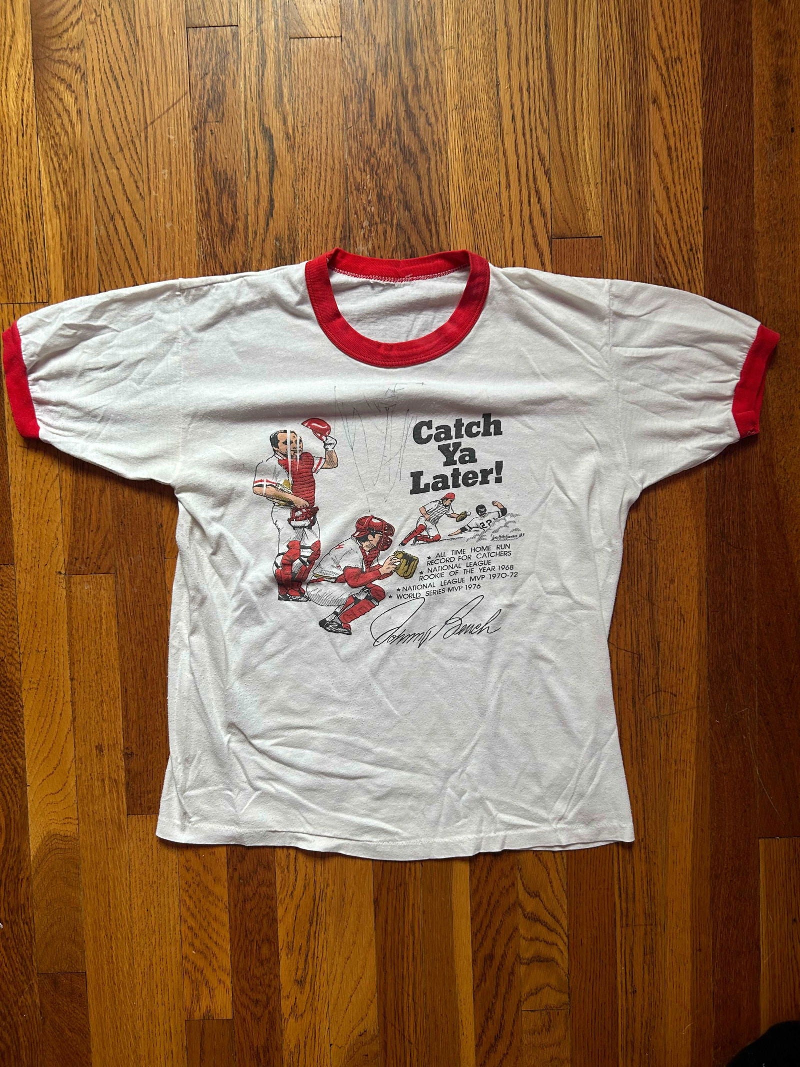 1983 Johnny Bench Ringer Tee Size - M - LFDW