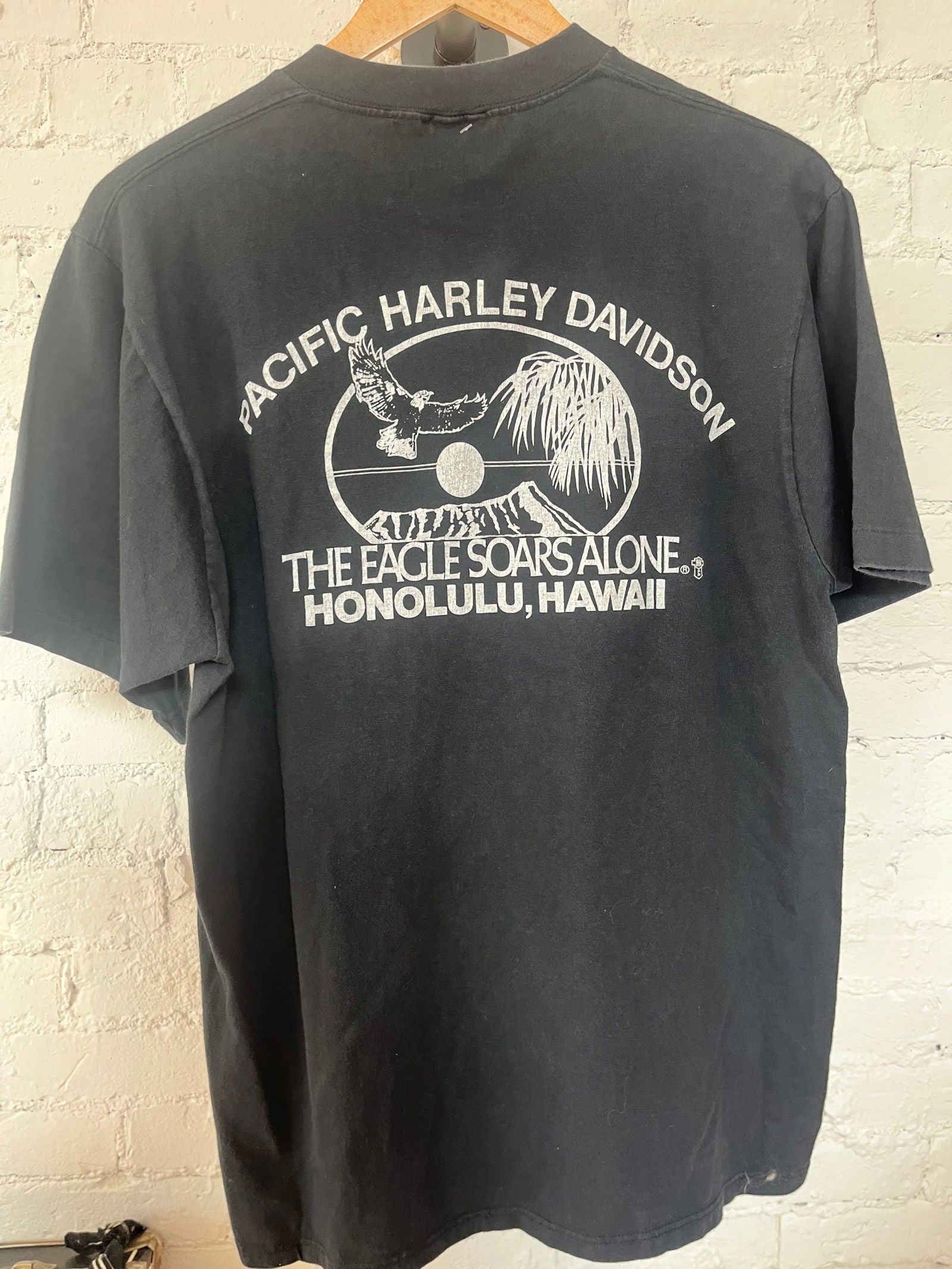 1985 Pacific Harley Davidson The Eagle Soars Alone Tee Size- L - LFDW