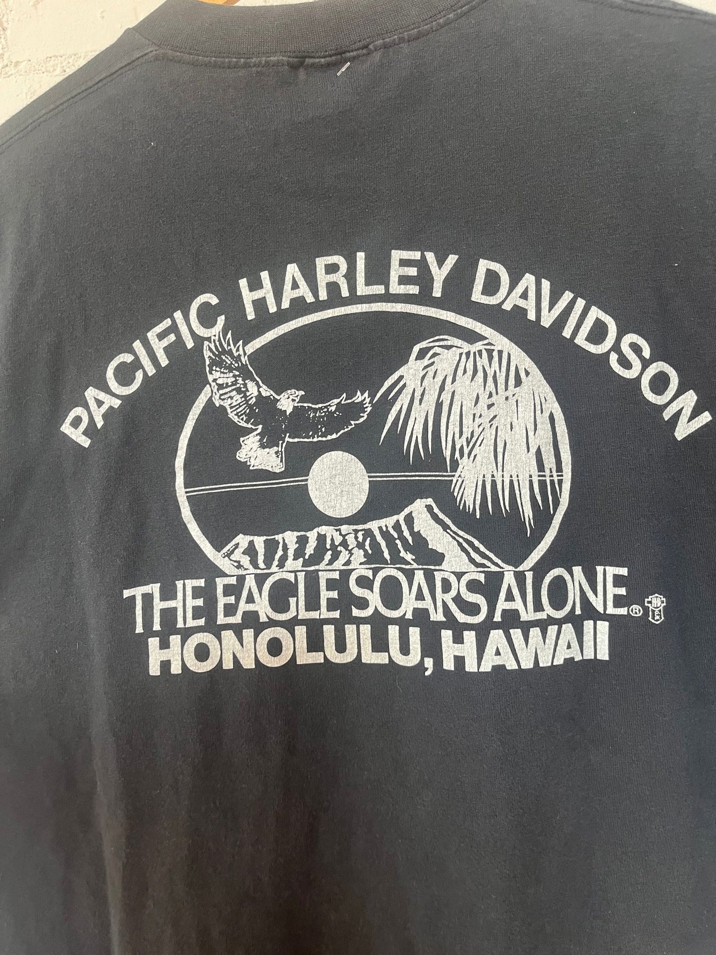 1985 Pacific Harley Davidson The Eagle Soars Alone Tee Size- L - LFDW