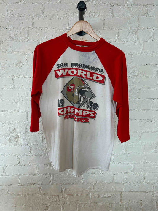 1989 49ers Super Bowl Raglan Tee Size - XL - LFDW
