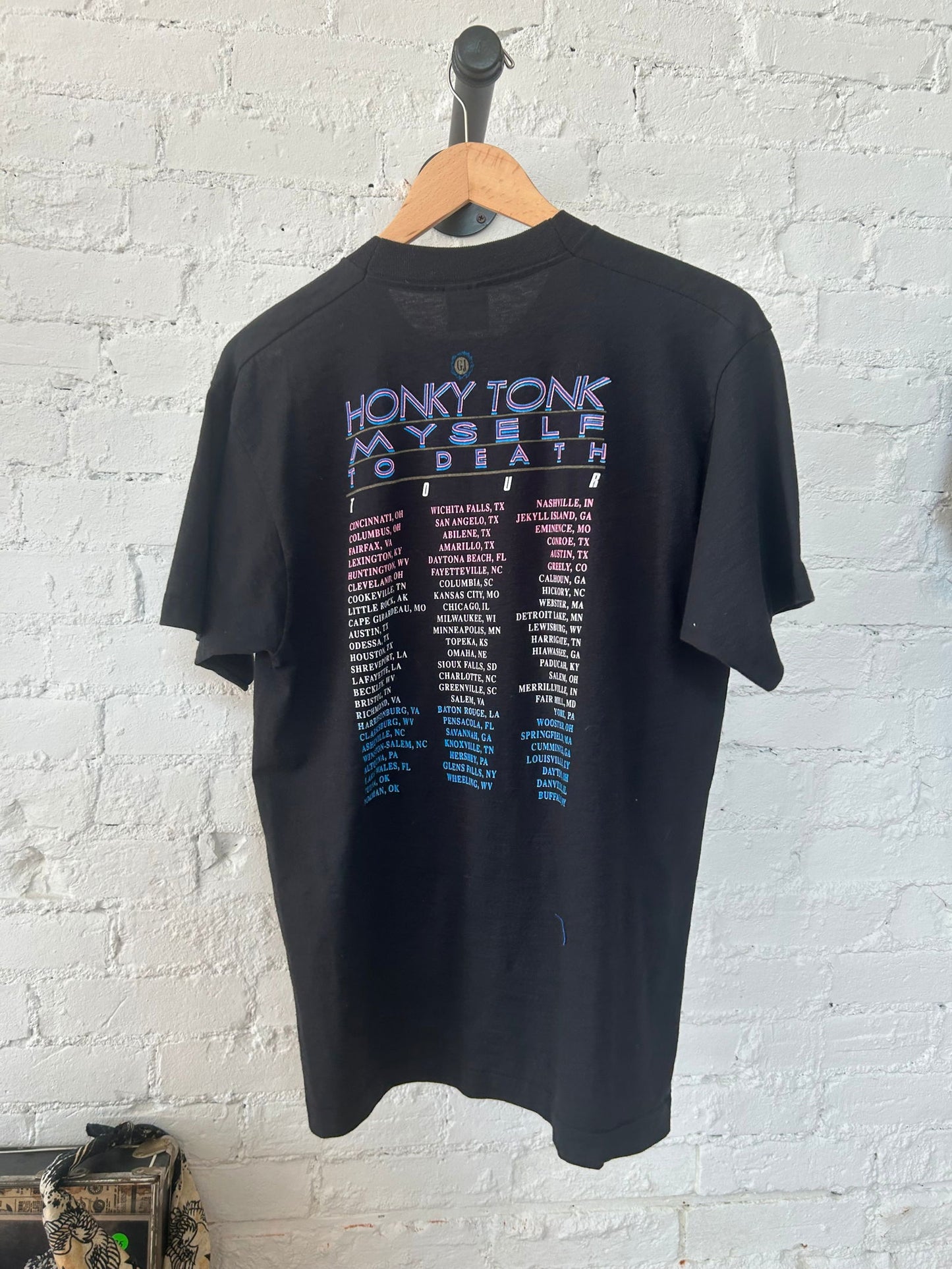 1992 George Jones Honky Tonk To Death Tee Size - L - LFDW