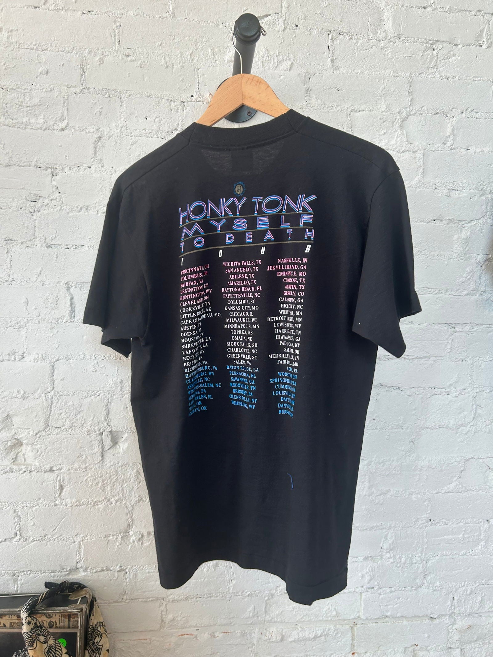 1992 George Jones Honky Tonk To Death Tee Size - L - LFDW