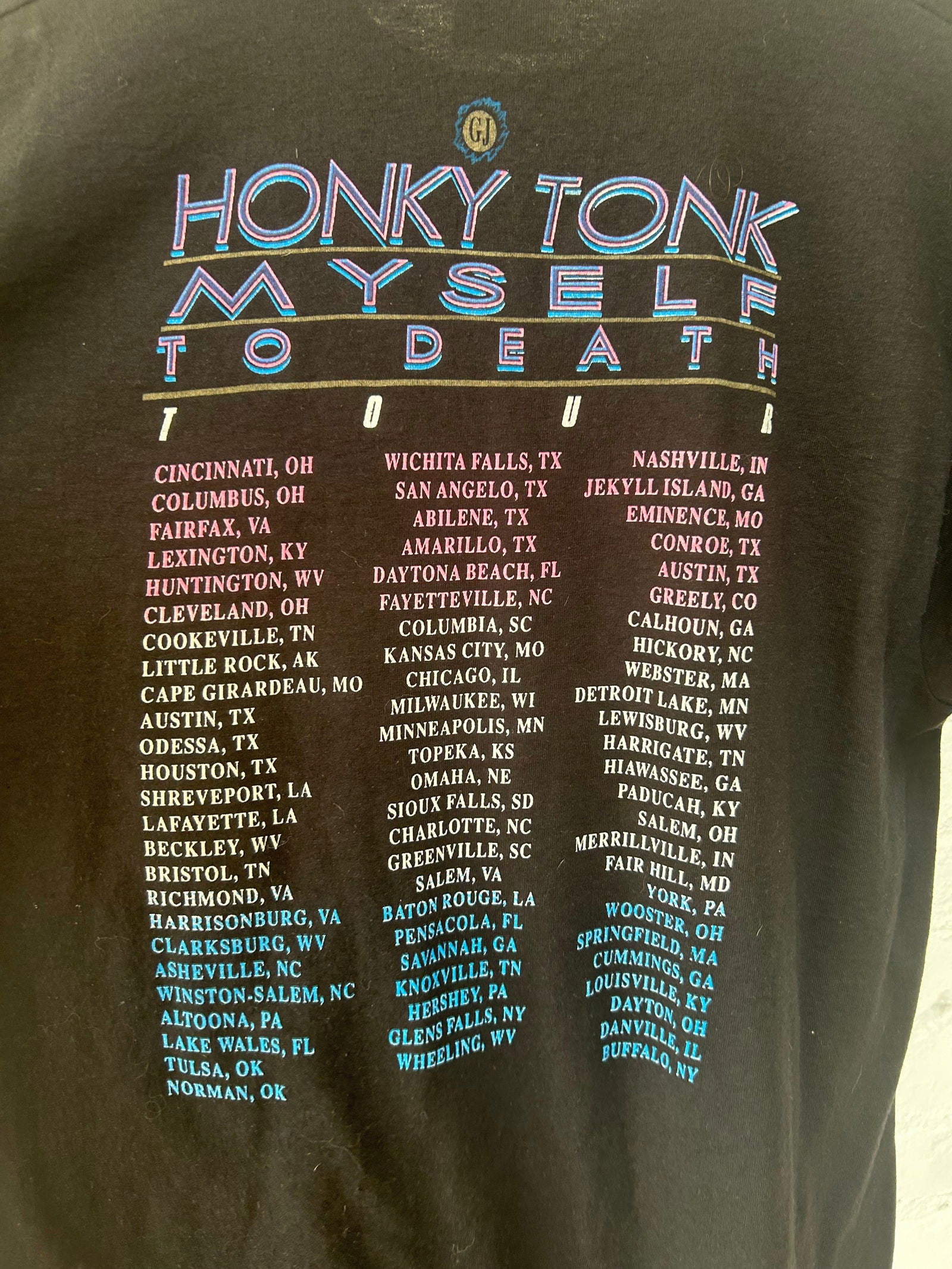 1992 George Jones Honky Tonk To Death Tee Size - L - LFDW