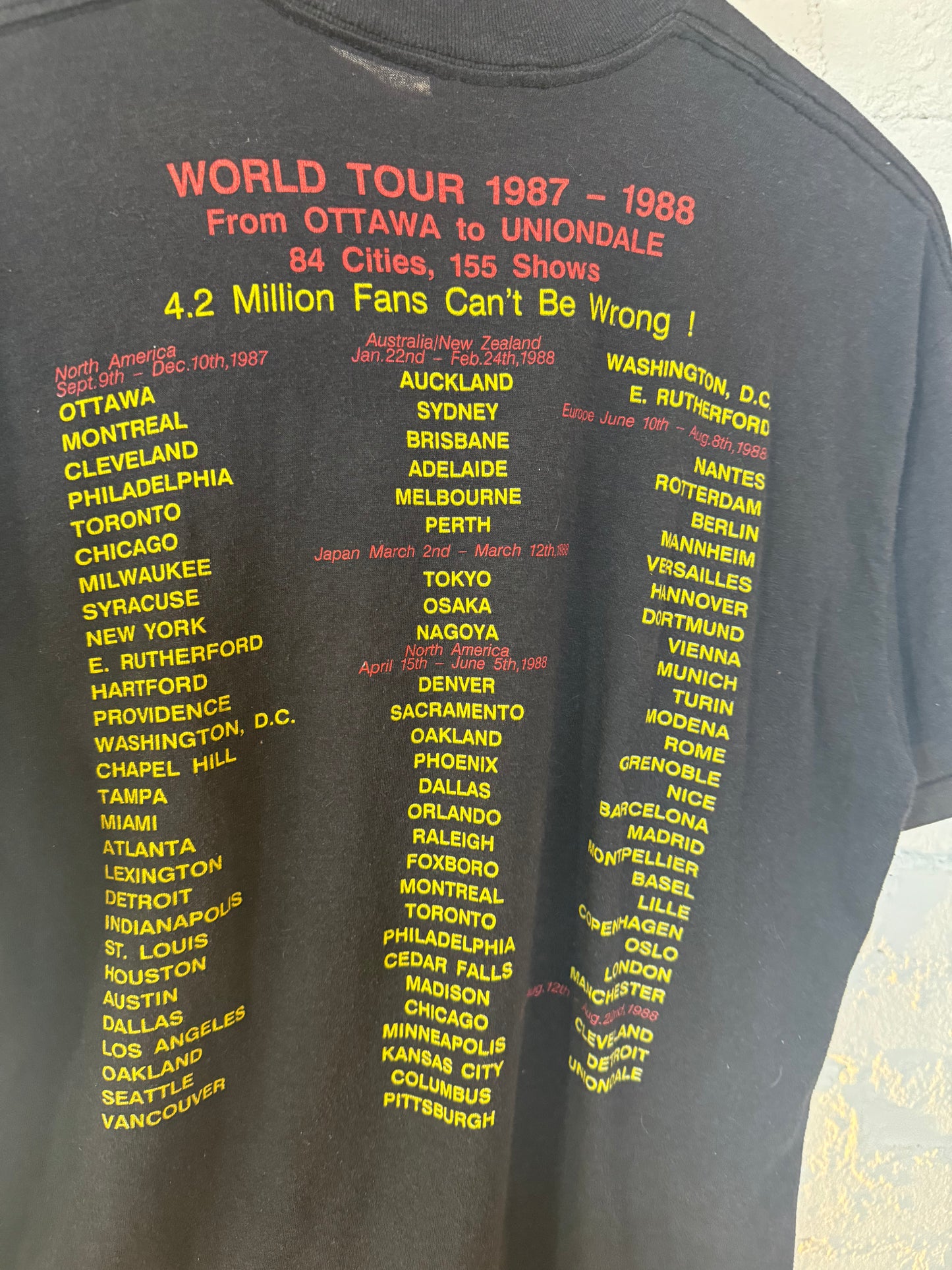 87/88 Pink Floyd Tour Tee Size - L