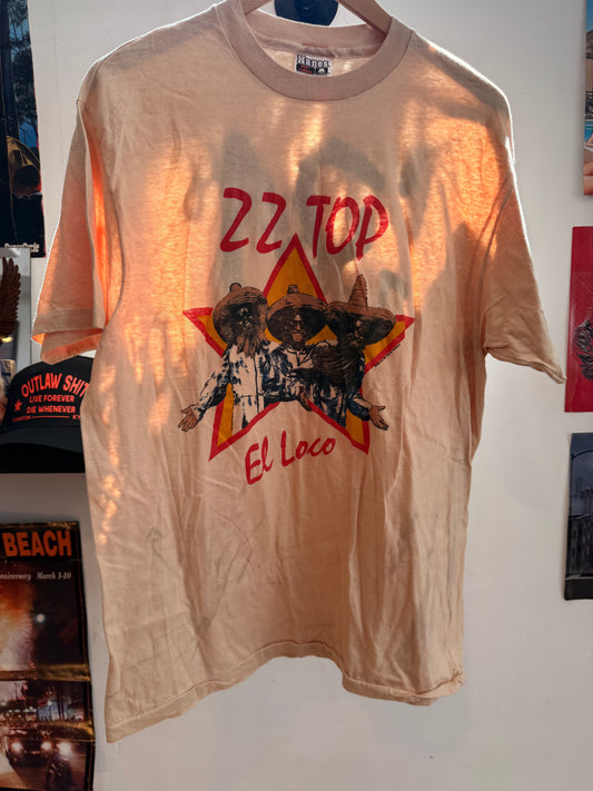 1981 Dusty Hill Personal Collection ZZ Top El Loco Tee Size-XL LFDW