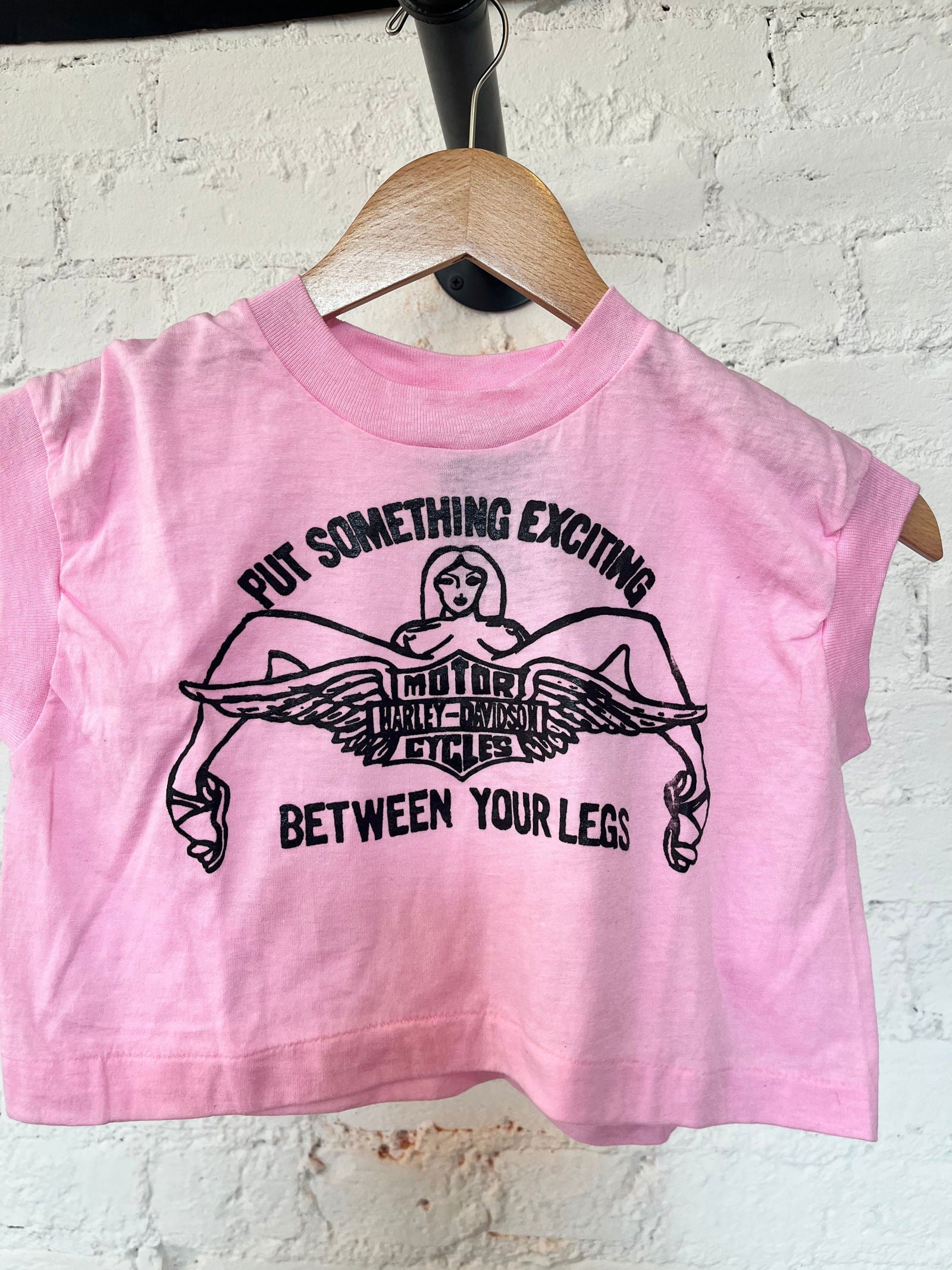 70’s Harley Davidson “Put Something Exciting Between Your Legs” Crop Top Size- S - LFDW