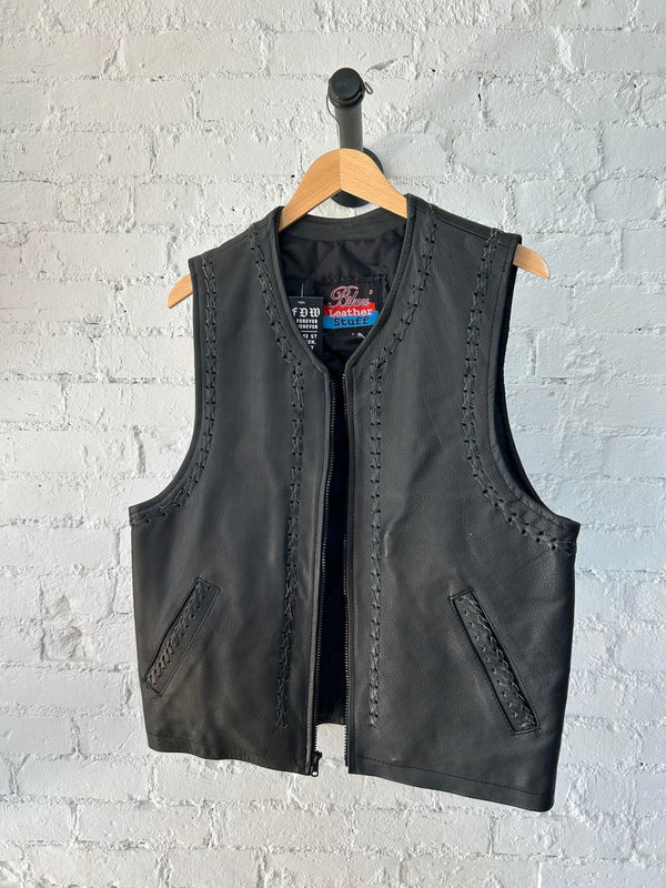 Bikers Leather Vest Size - L - LFDW