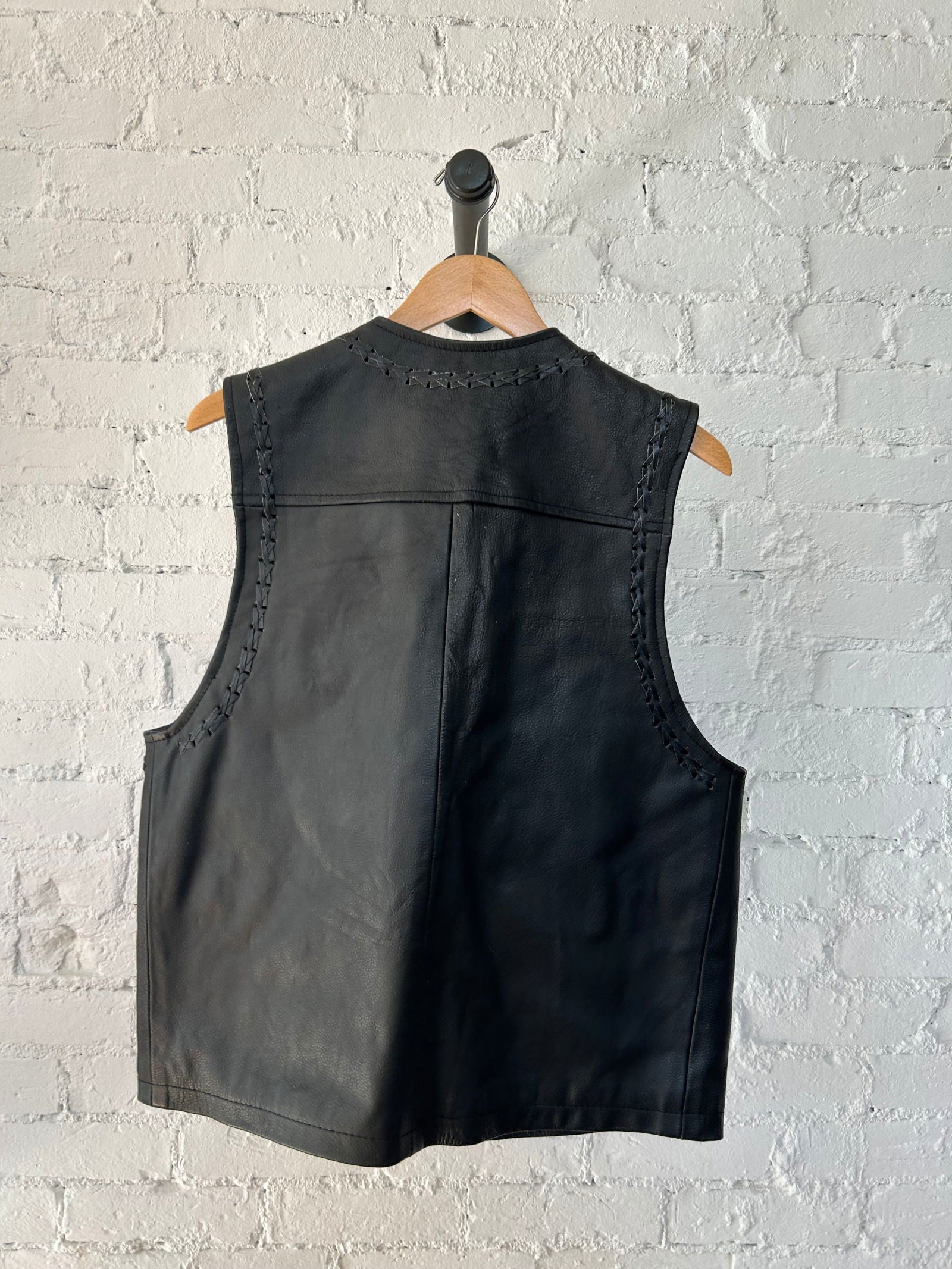 Bikers Leather Vest Size - L - LFDW