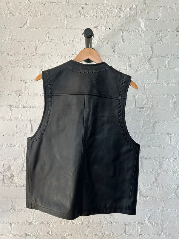 Bikers Leather Vest Size - L - LFDW