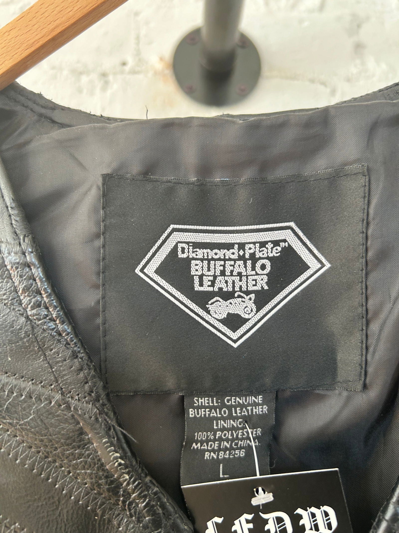 Buffalo Leather Vest With Patches Size - L - LFDW