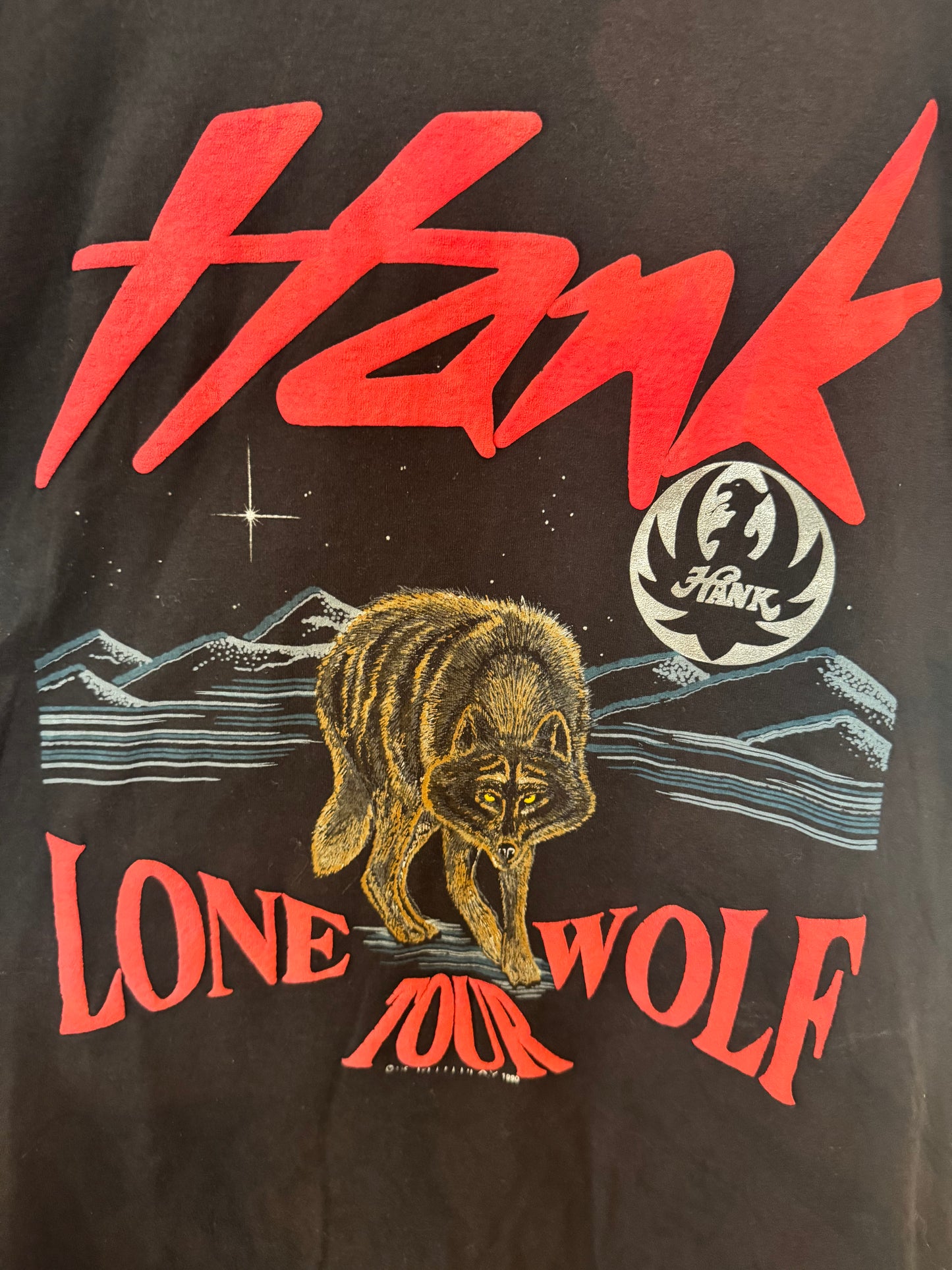 1990 Hank Jr Lone Wolf Tour Tee Size - L