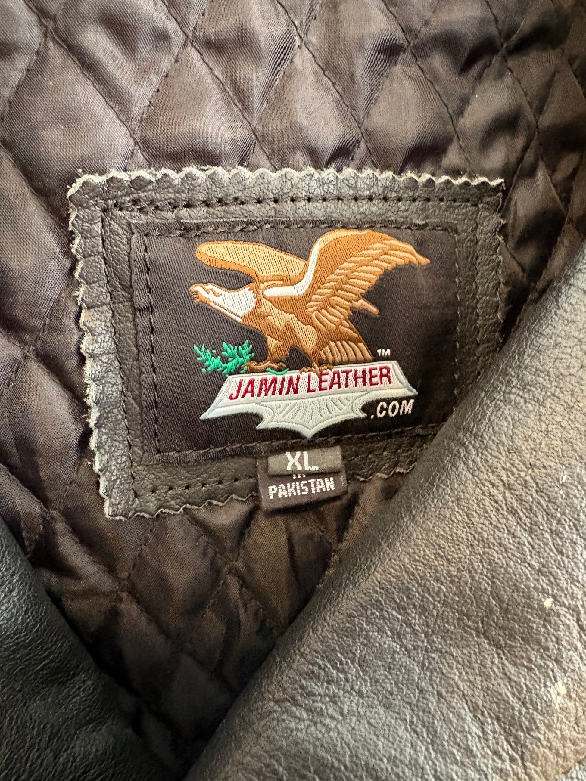 Jammin Leather Flame Embroidered Jacket - Size XL LFDW