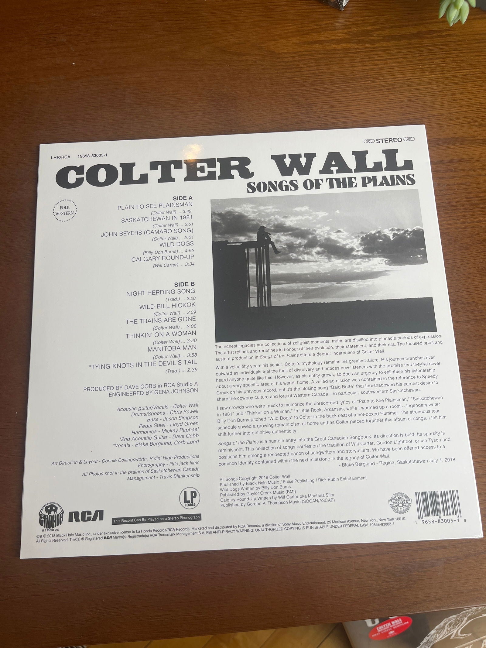 Colter Wall Songs Of The Plains Record - LFDW