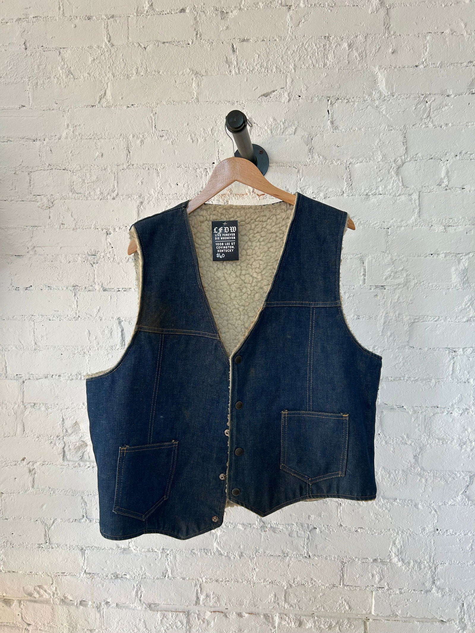 Denim Sherpa Vest Size - L - LFDW