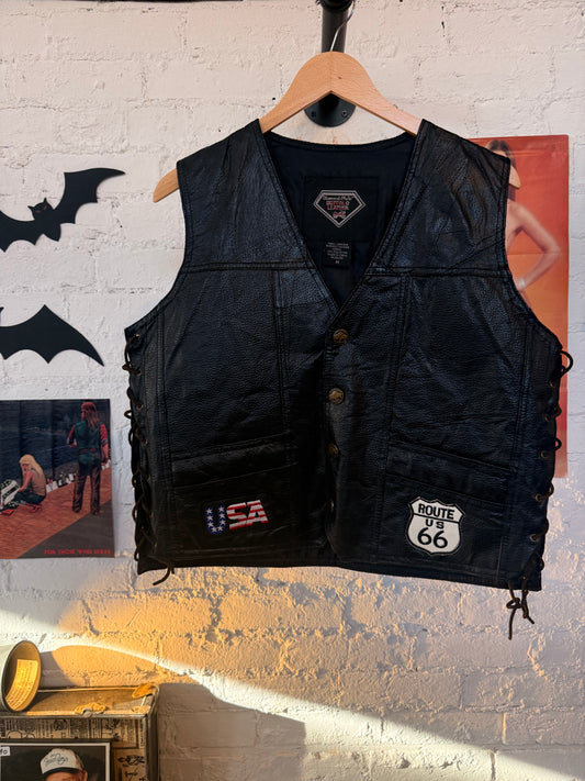 Y2K Route 66 Biker Vest Size-M LFDW