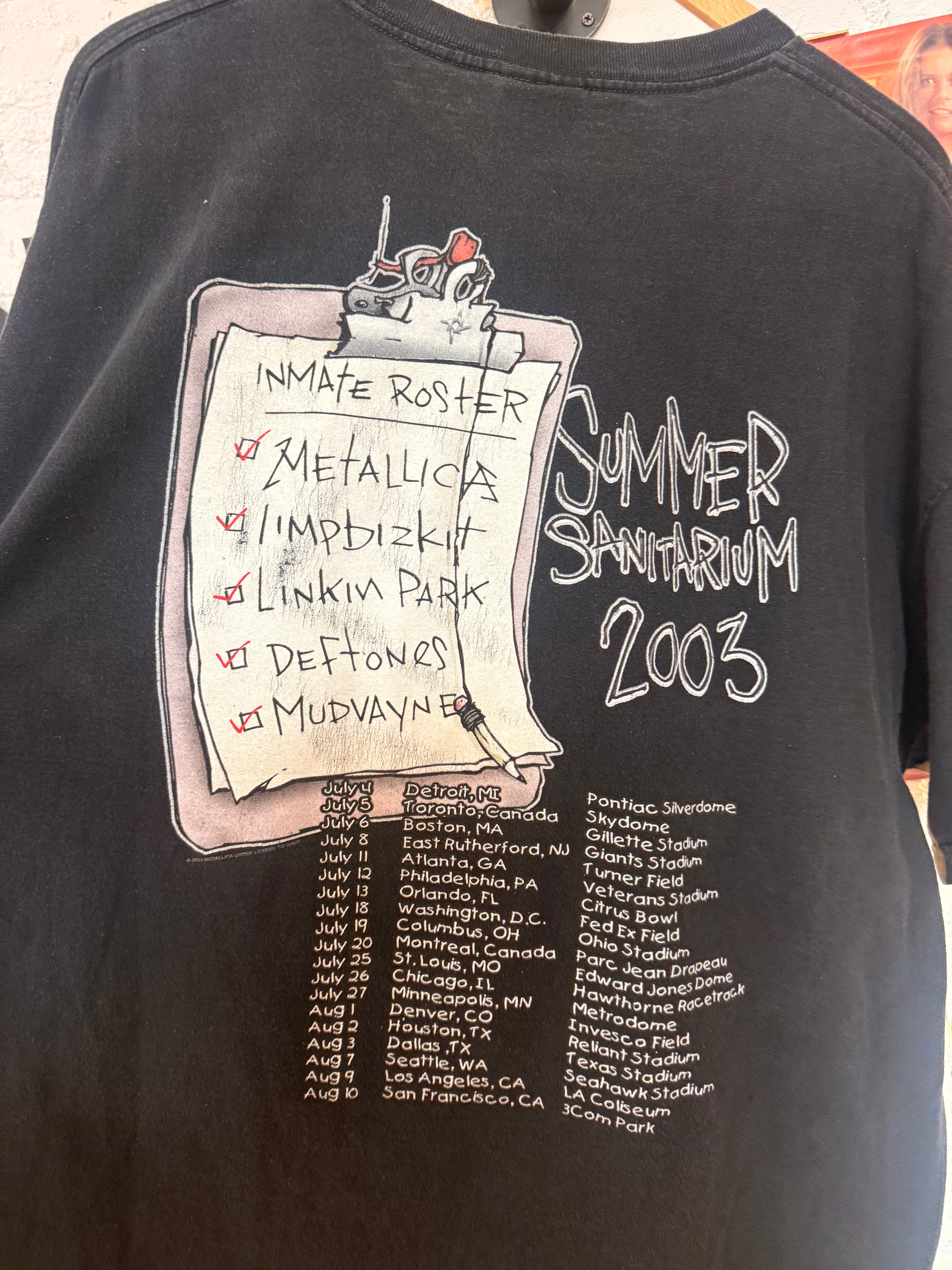 2003 Metallica Etc. Tour Tee Size-2XL LFDW