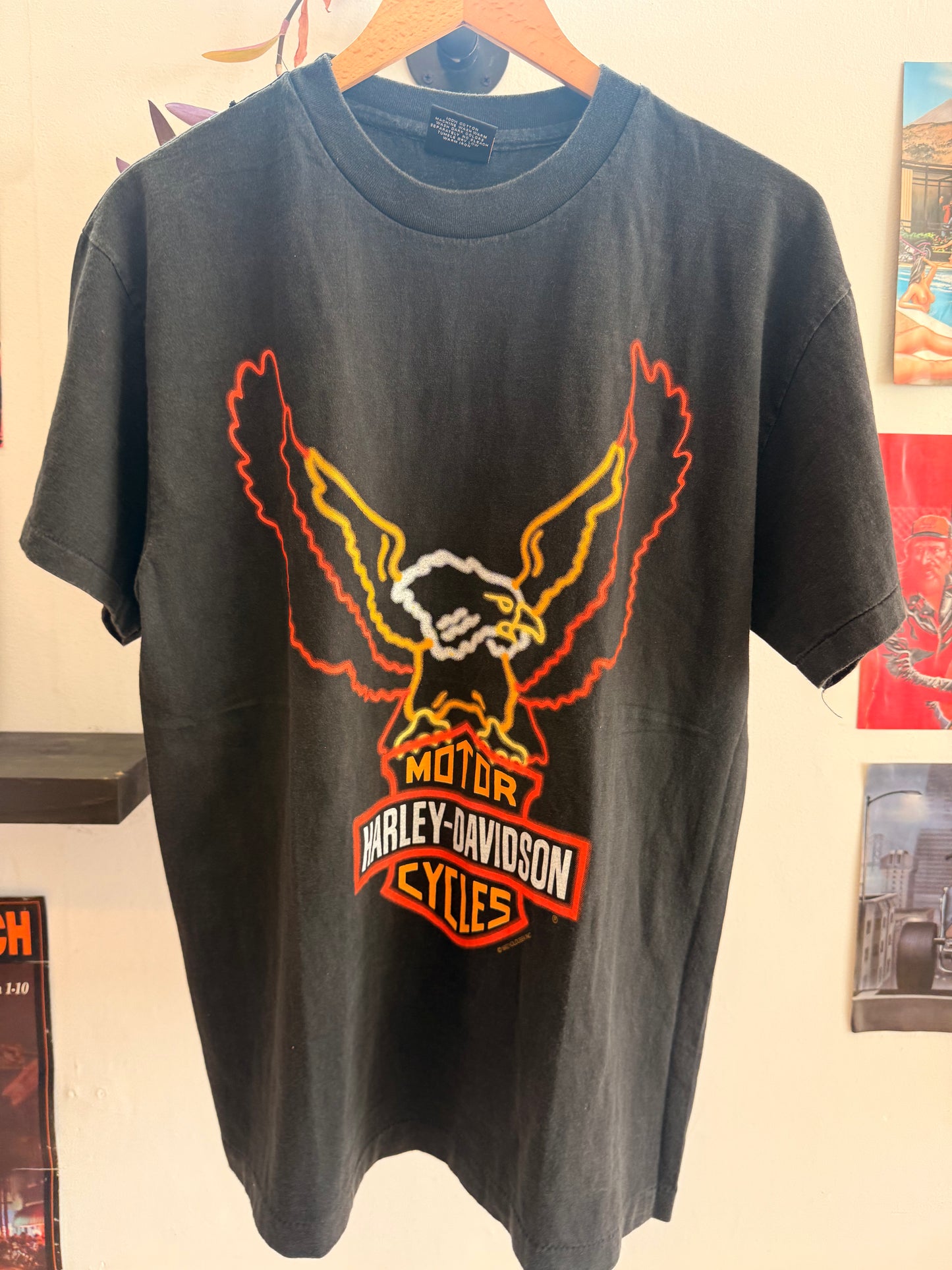 1992 Harley Davidson Union Leathers Tee Size- L LFDW
