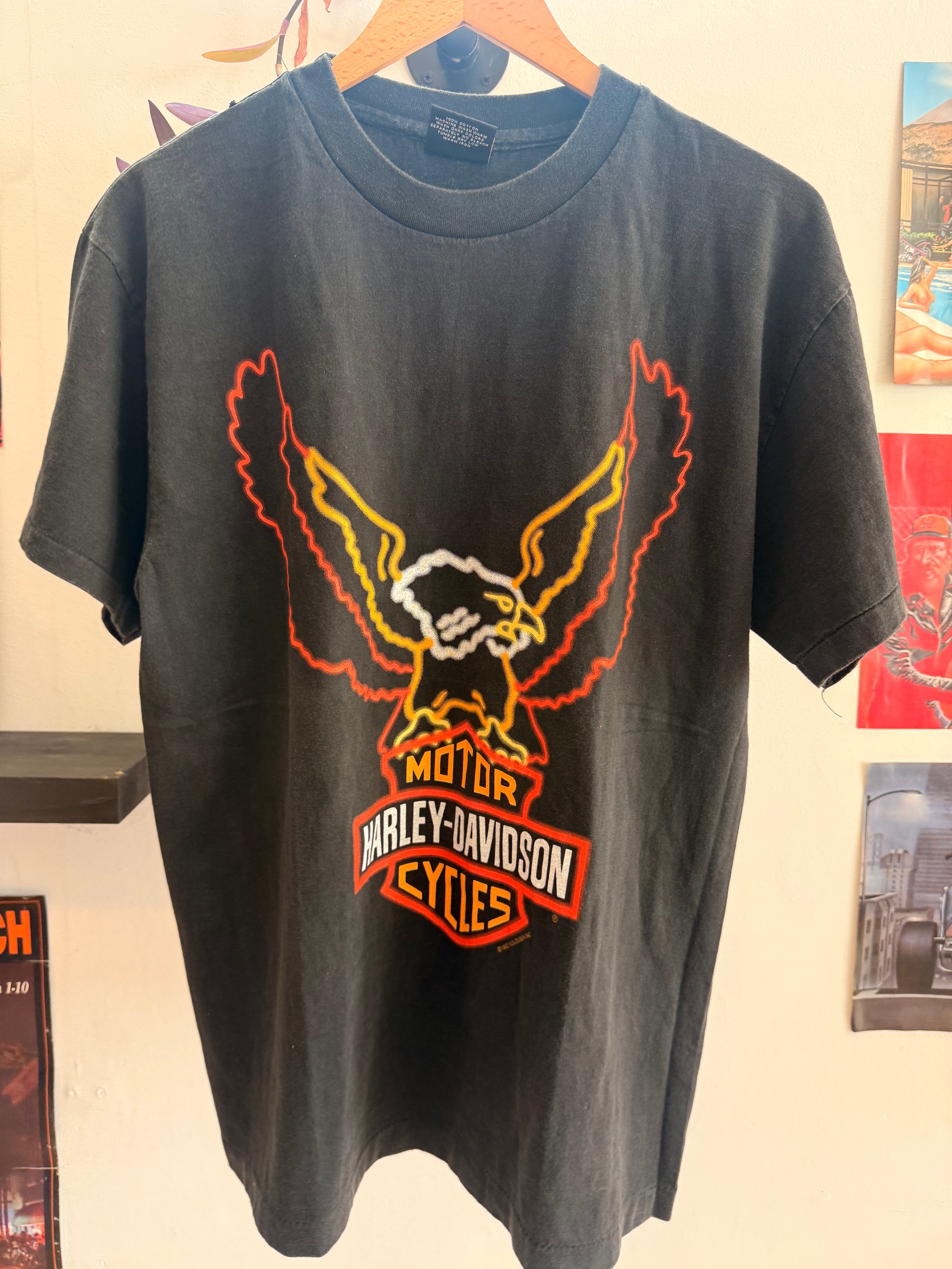 1992 Harley Davidson Union Leathers Tee Size- L LFDW