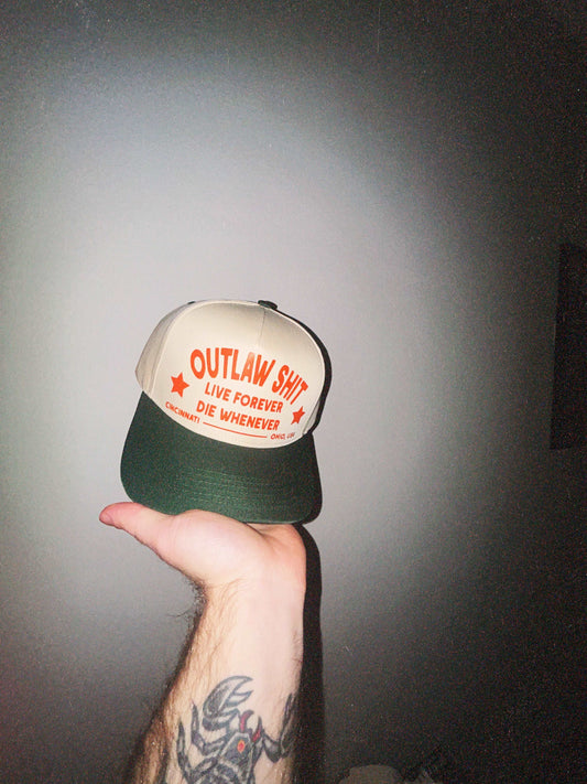 1/1 Outlaw Shit Green & Natural Hat