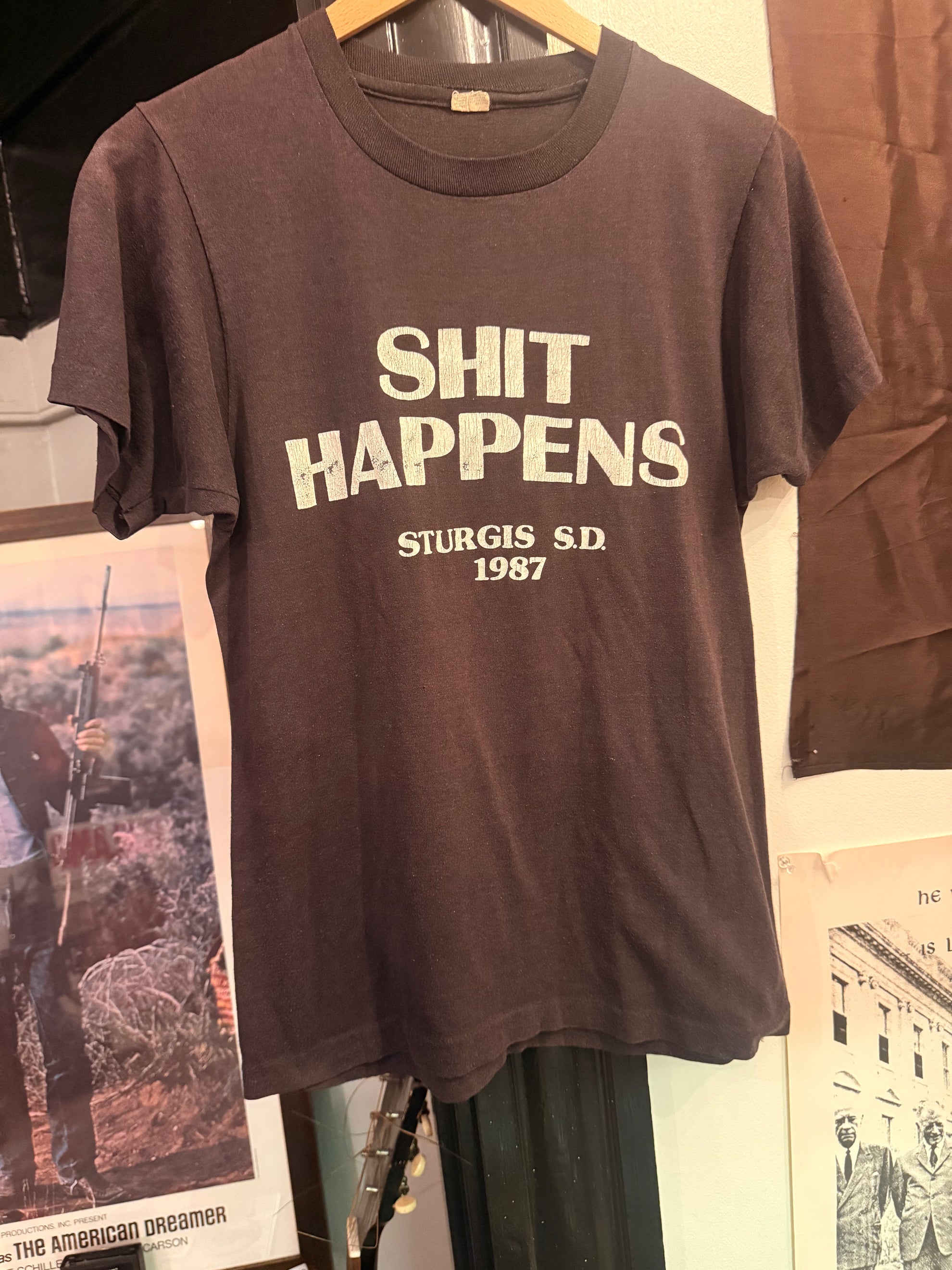 1987 Shit Happens Sturgis Tee Size-M LFDW