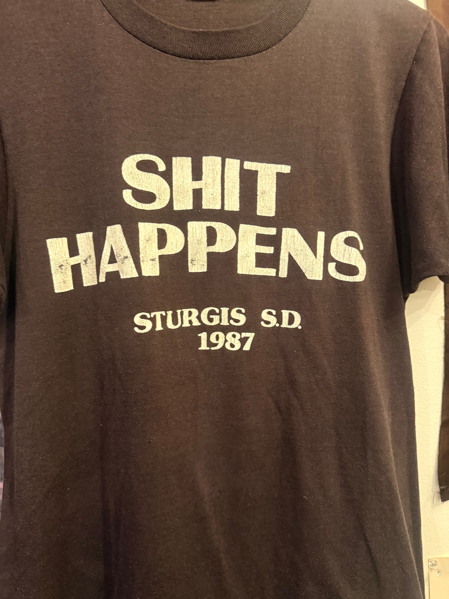 1987 Shit Happens Sturgis Tee Size-M LFDW