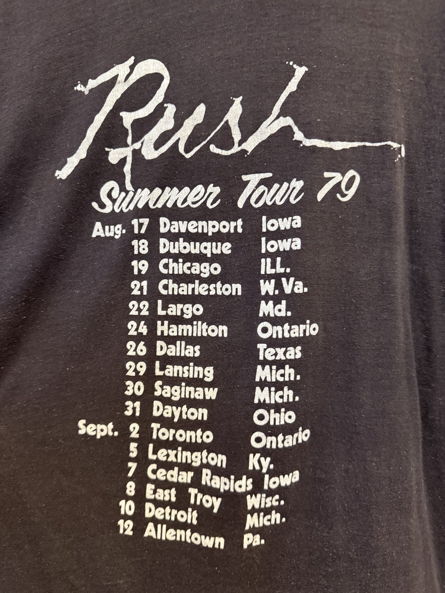 1979 Rush Hemisphere Tee Size- Medium