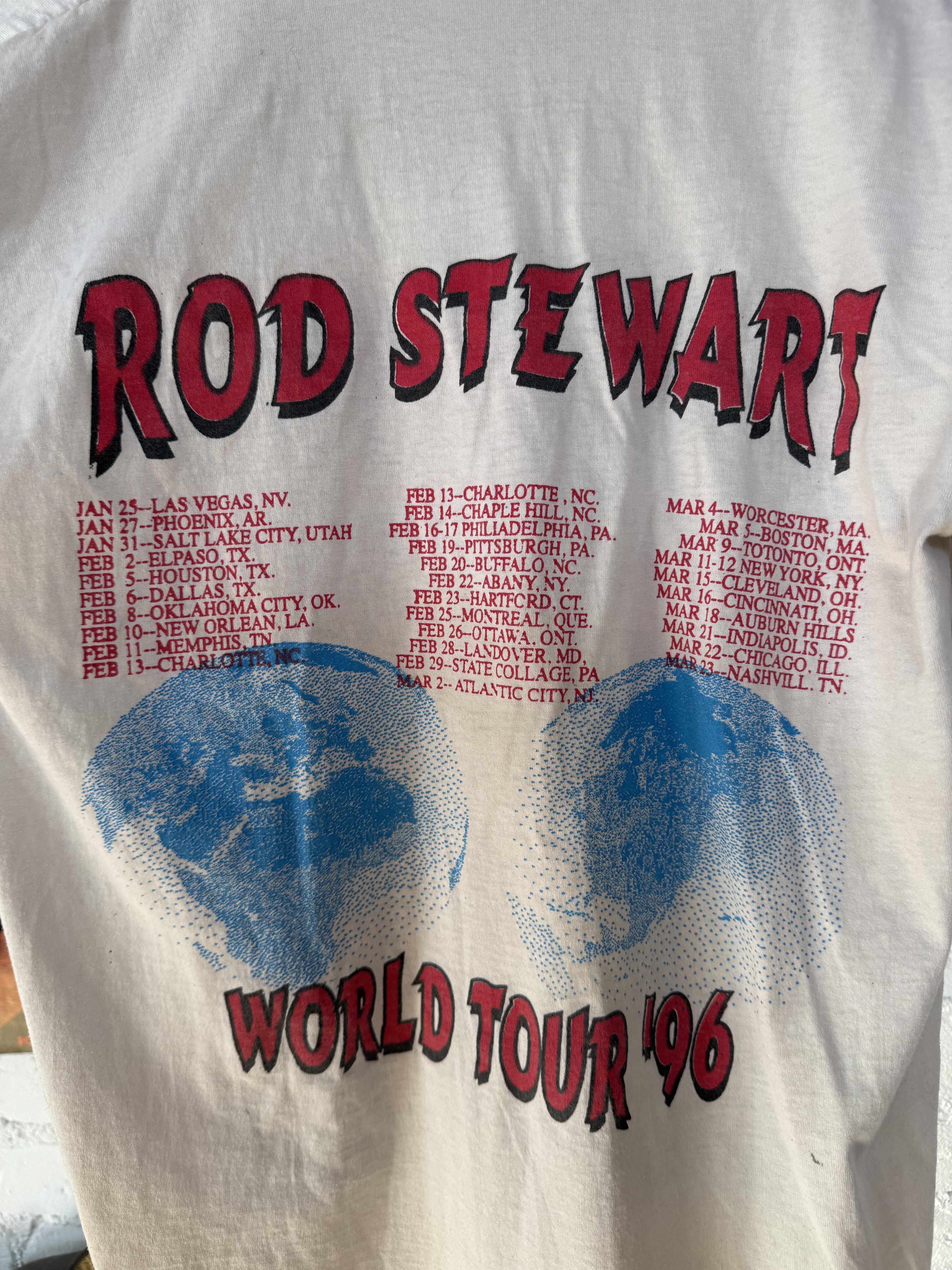 1996 Rod Stewart World Tour Tee Size- L