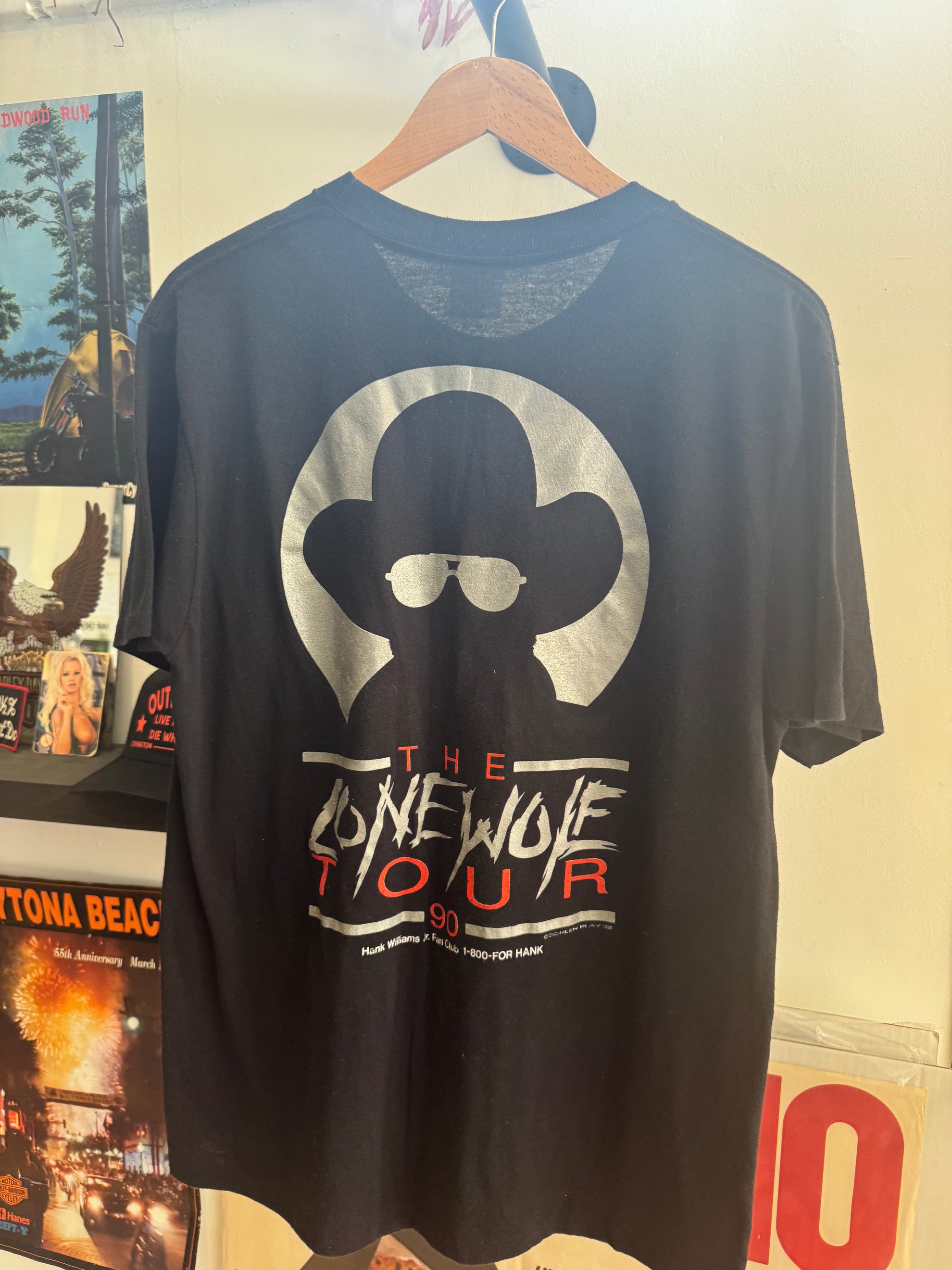 1990 Hank Jr Lone Wolf Tour Tee Size - L LFDW