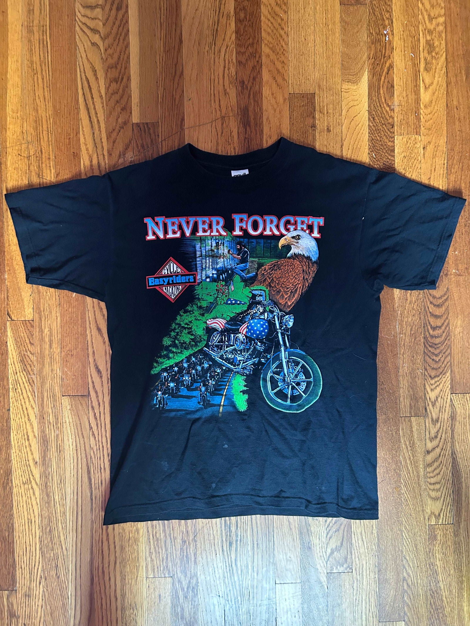 Y2K Never Forget Easy Riders Tee Size Large - LFDW