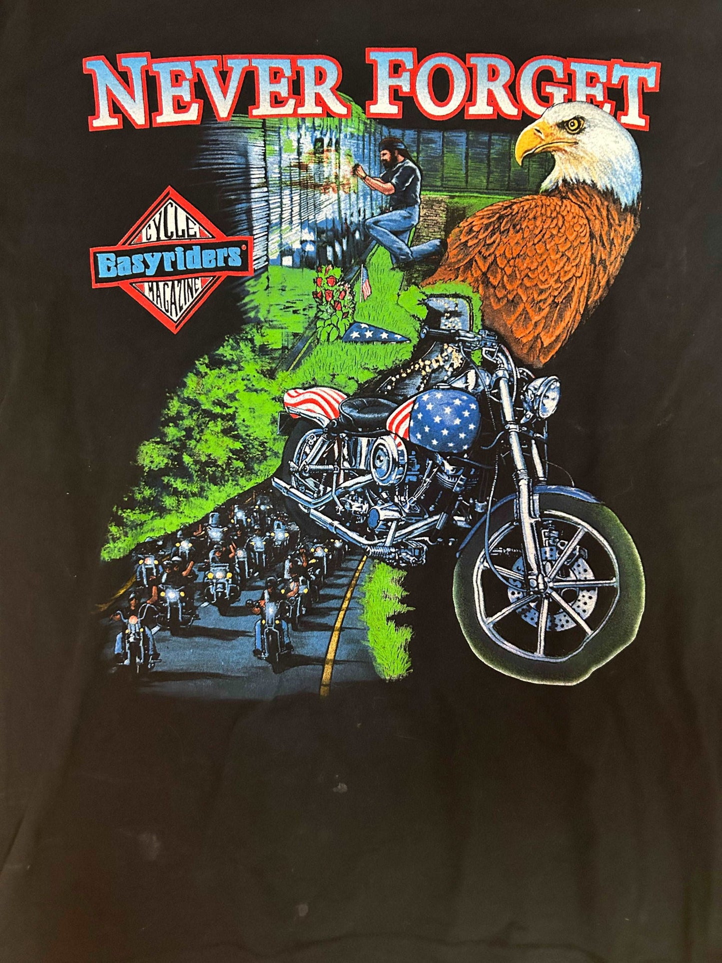Y2K Never Forget Easy Riders Tee Size Large - LFDW