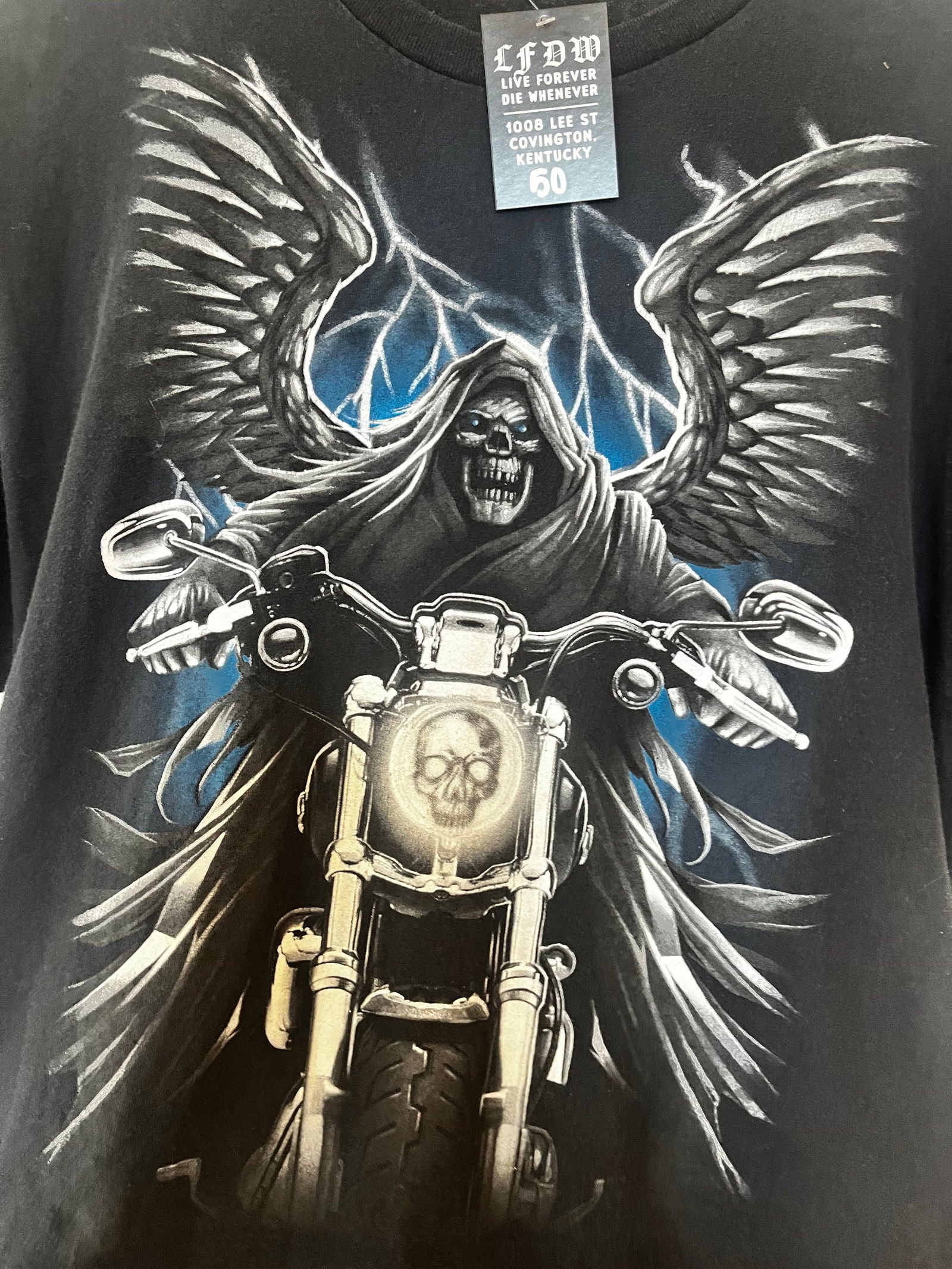 Y2K Reaper Driving Motorcycle Tee Size-L - LFDW