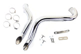 Straight Down Drag Pipe Set Chrome with Heat Shields